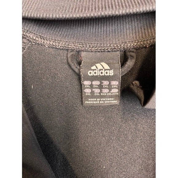 Adidas Mens Track Jacket Full Zip Black White 3 Stripe Logo Size 2XL - Picture 5 of 7
